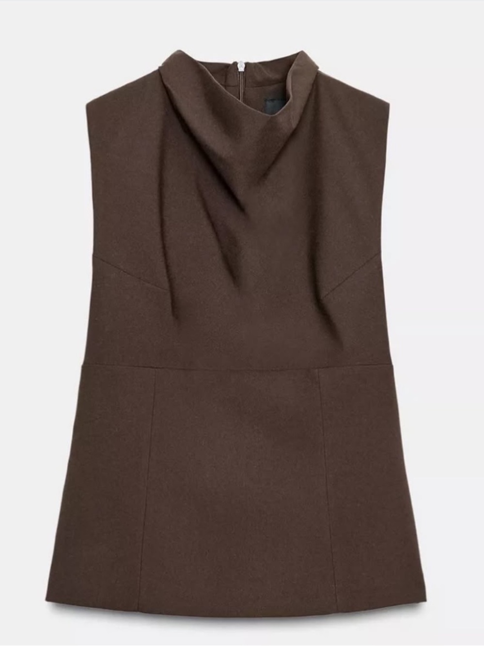 Zara Brown Cowl Neck Top